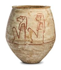 An Egyptian-Style Polychrome Canopic Jar