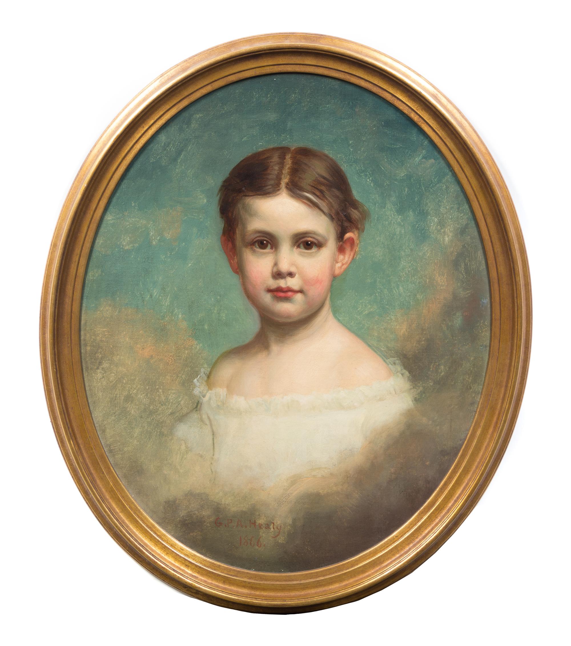 George Peter Alexander Healy, (American, 1813-1894), Memorial Portrait of Young Girl, 1866