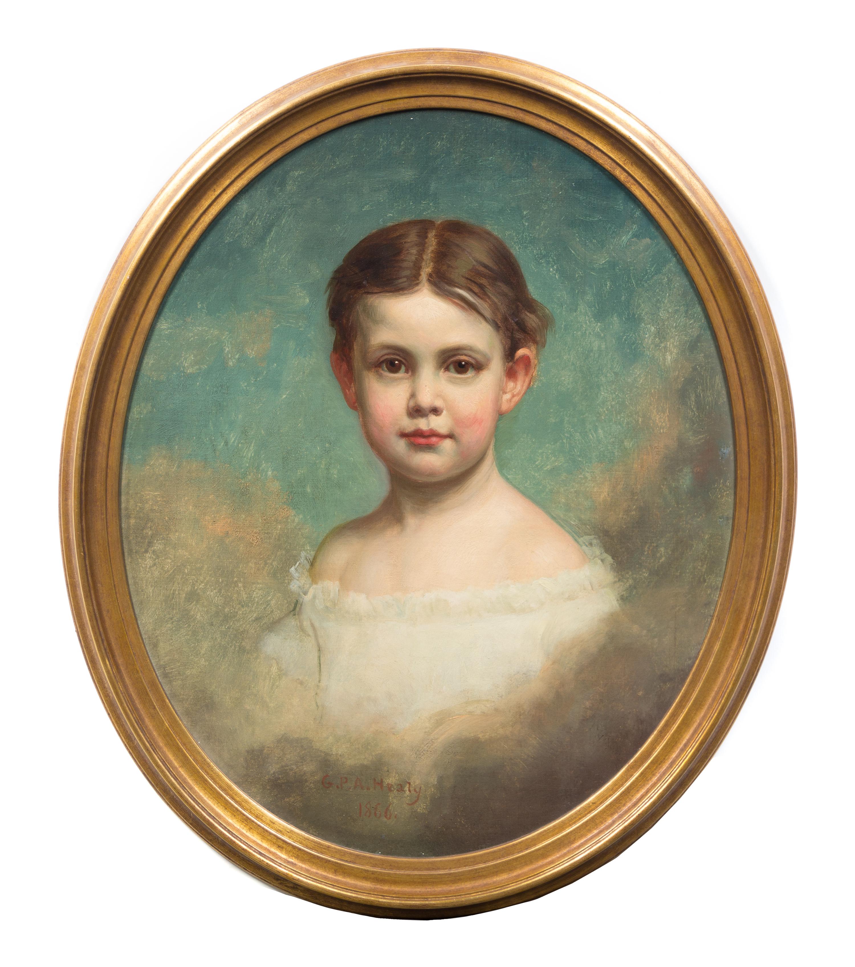 George Peter Alexander Healy, (American, 1813-1894), Memorial Portrait of Young Girl, 1866