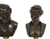 A Pair of Bronze Busts of Tsar Alexander I and Elizabeth Alexeievna