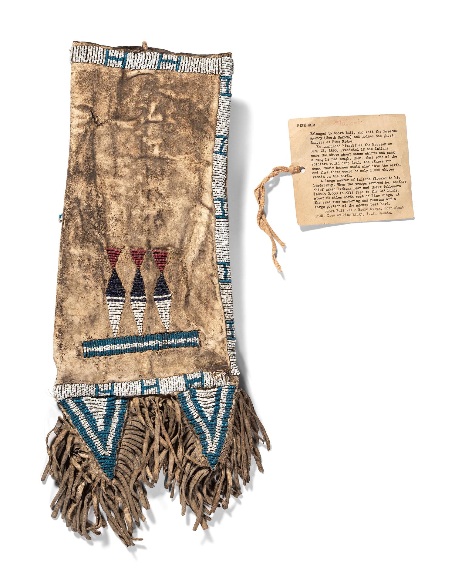 Sioux Beaded Hide Tobacco Bag, with Documentation