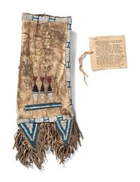Sioux Beaded Hide Tobacco Bag, with Documentation