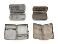 A Collection of Four Russian Silver Cigarette Cases