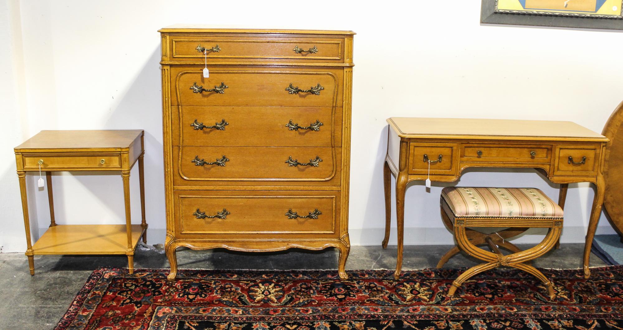 A Louis XVI Style Assembled Bedroom Suite Height of first 48 inches. — MID 20TH CENTURY