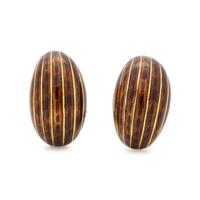 YELLOW GOLD AND ENAMEL EARCLIPS