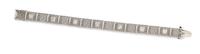An Art Deco Platinum Topped 14 Karat White Gold and Diamond Bracelet, 11.20 dwts.