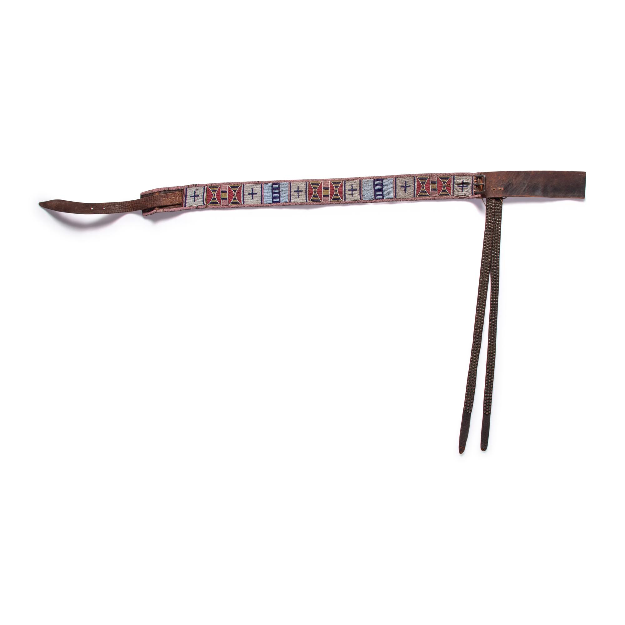 Apsáalooke [Crow] Beaded Belt, with Tacked Drops