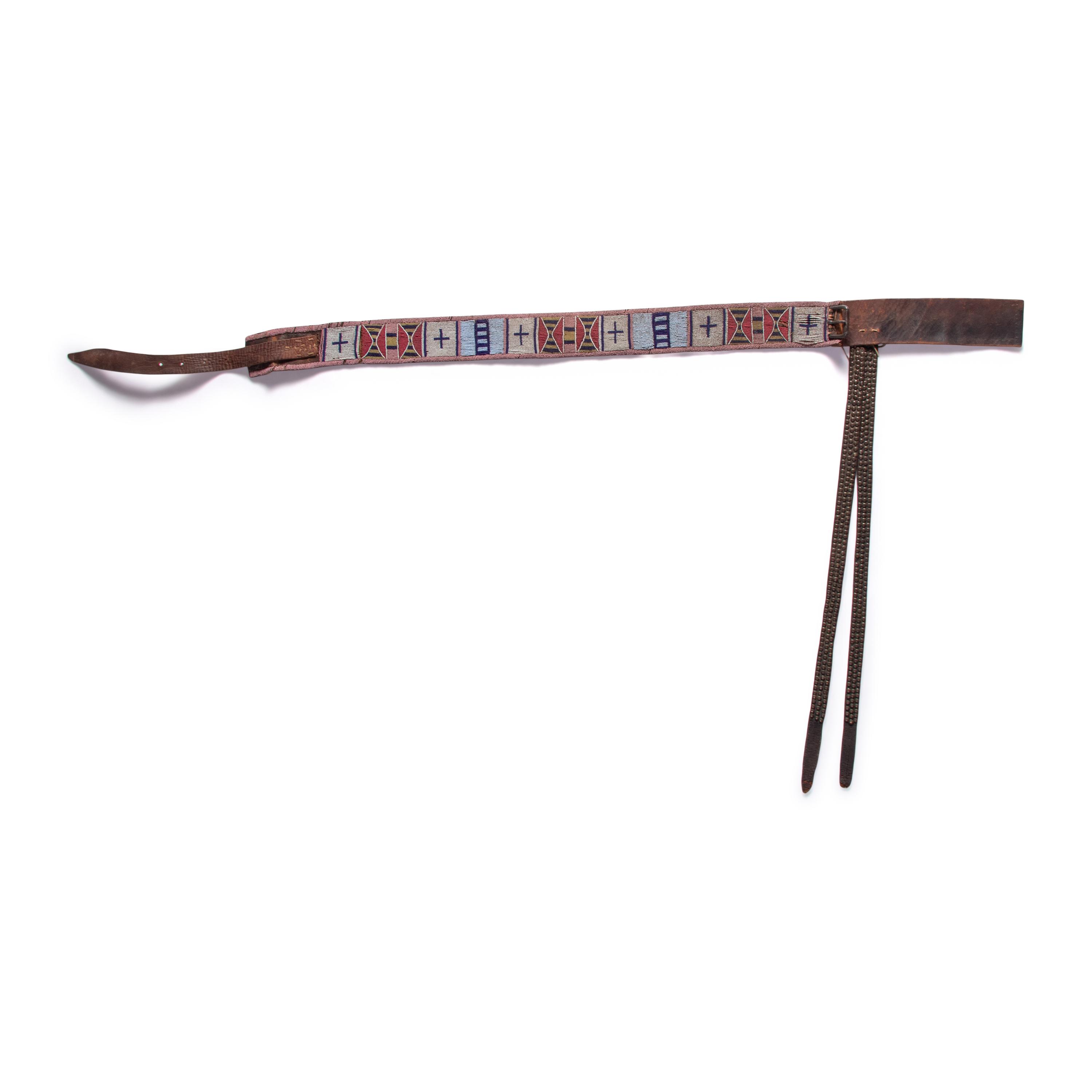 Apsáalooke [Crow] Beaded Belt, with Tacked Drops
