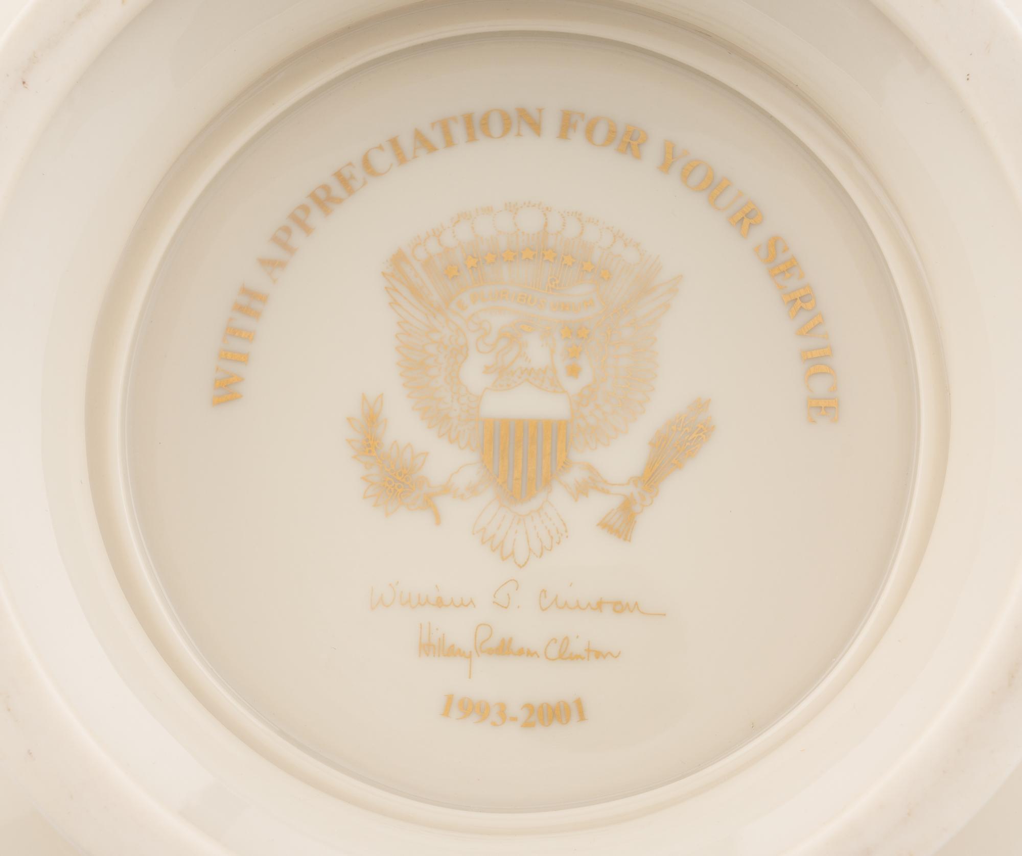 A Lenox Porcelain Millennium Pattern Presentation Bowl from the Clinton Administration
