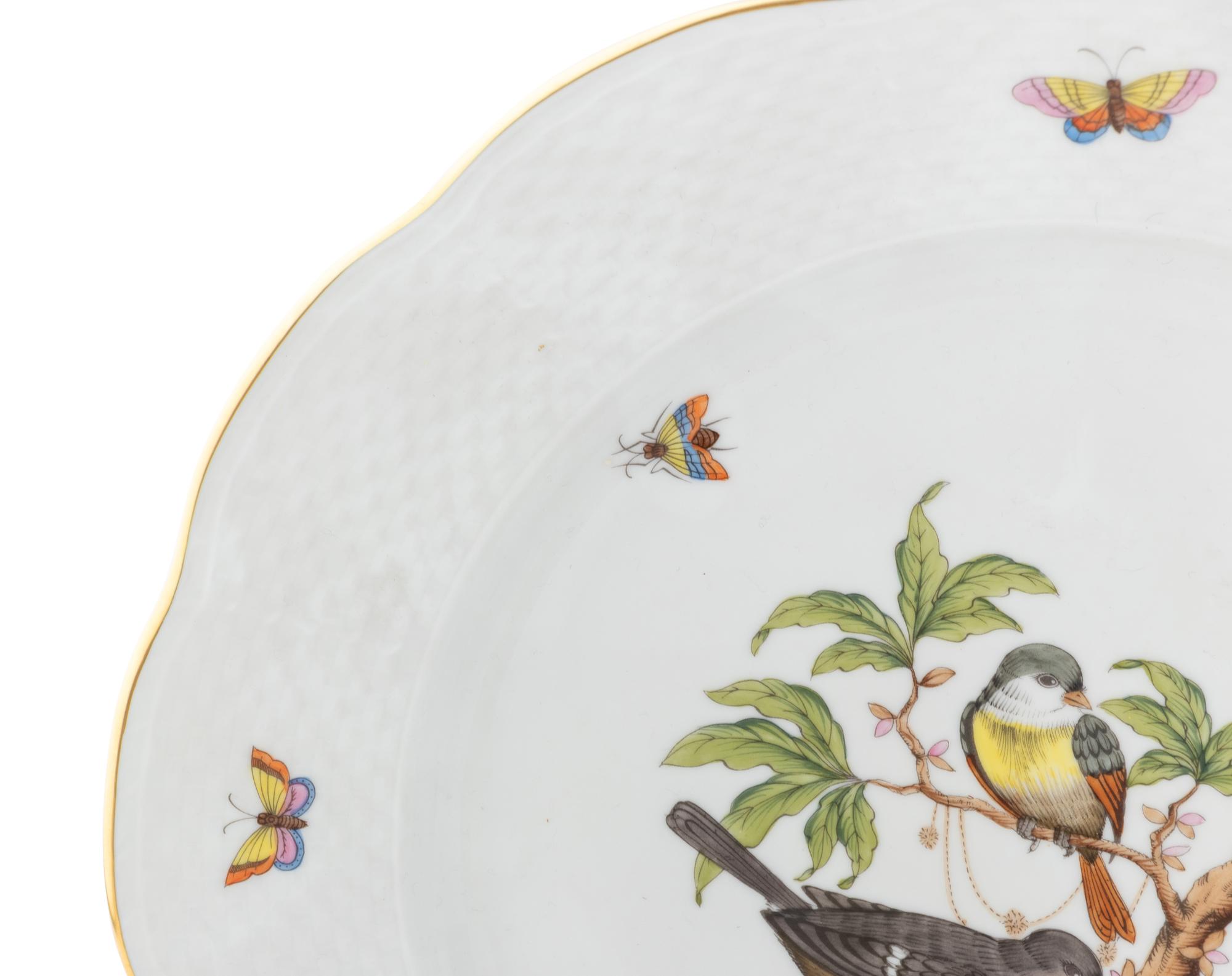 A Herend Rothschild Bird Porcelain Dinner Service