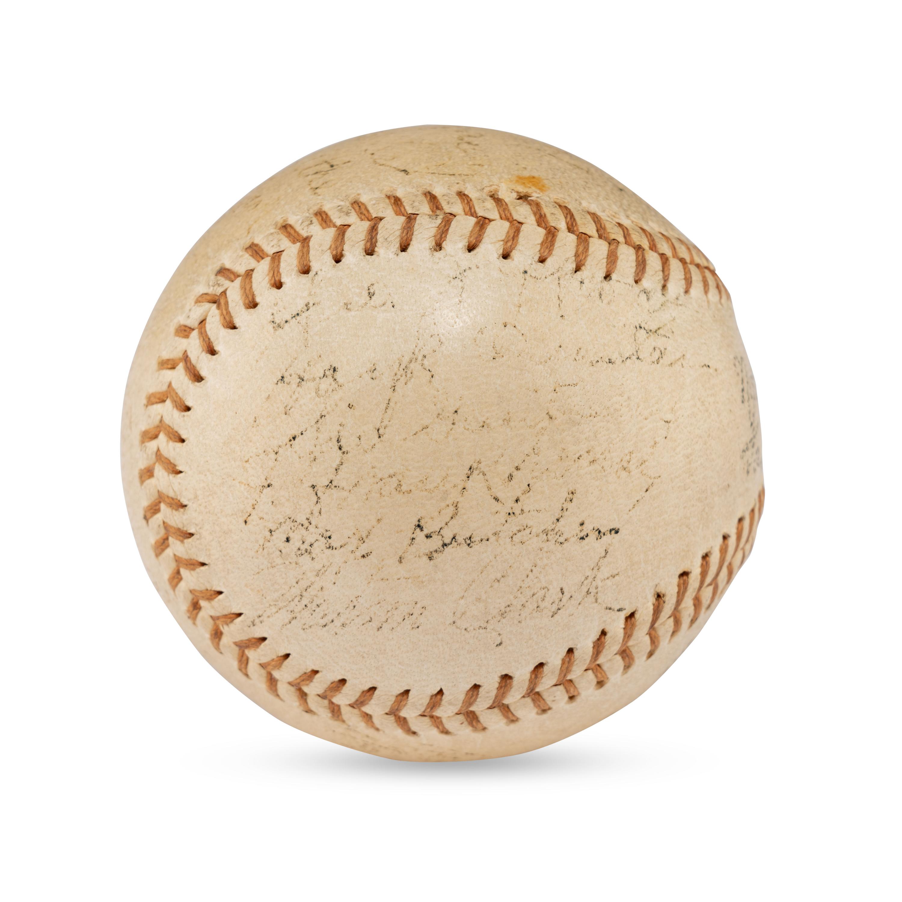 A 1936 Brooklyn Dodgers Team Signed Autograph Baseball (Beckett Authentication Services Letter of Authenticity)