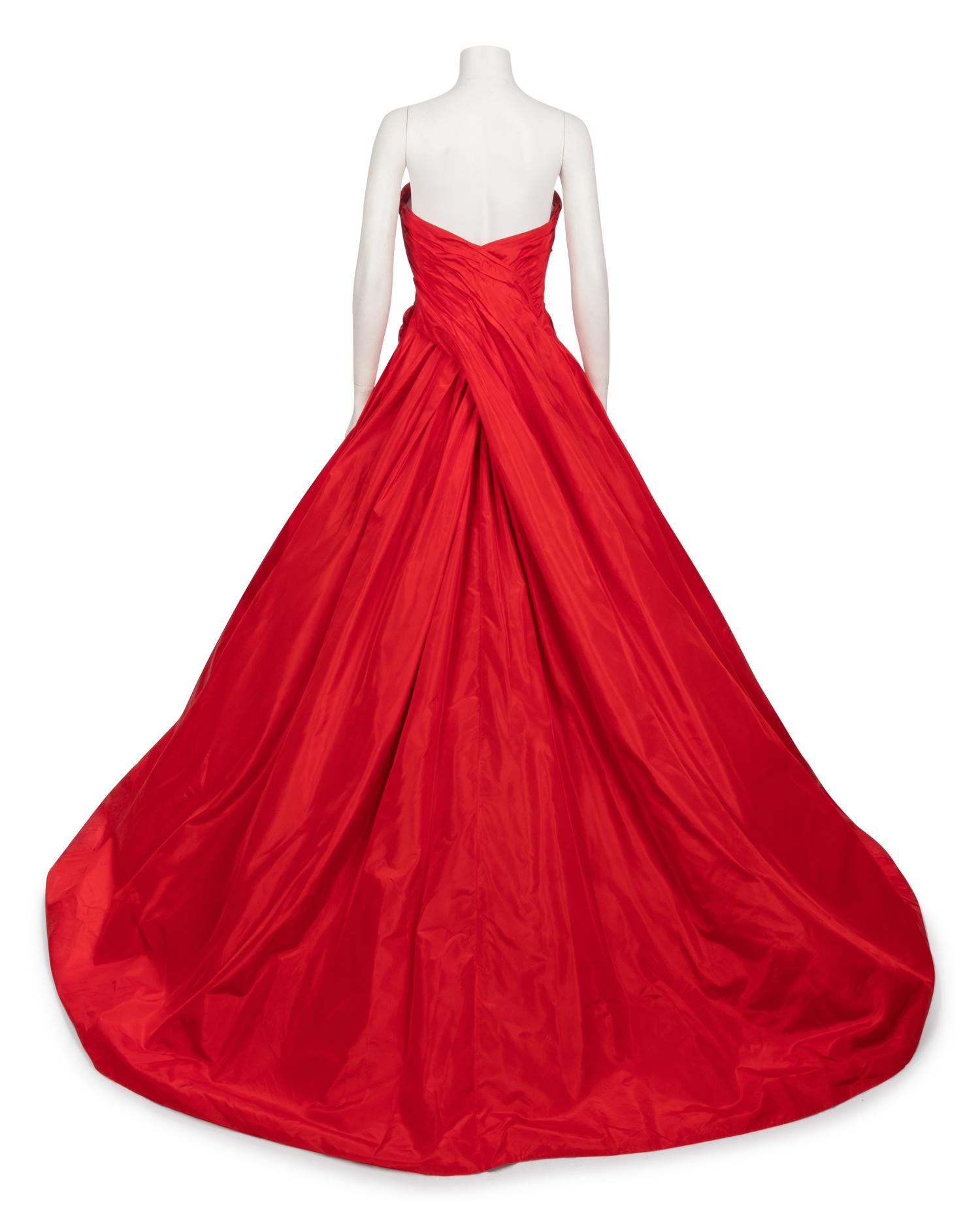 Fendi Red Evening Dress with Bolero, 1980-90s