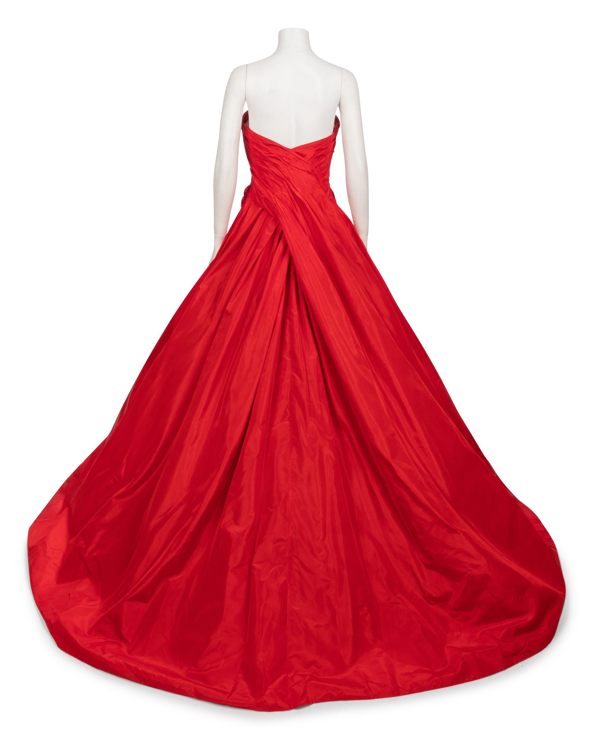 Fendi Red Evening Dress with Bolero, 1980-90s