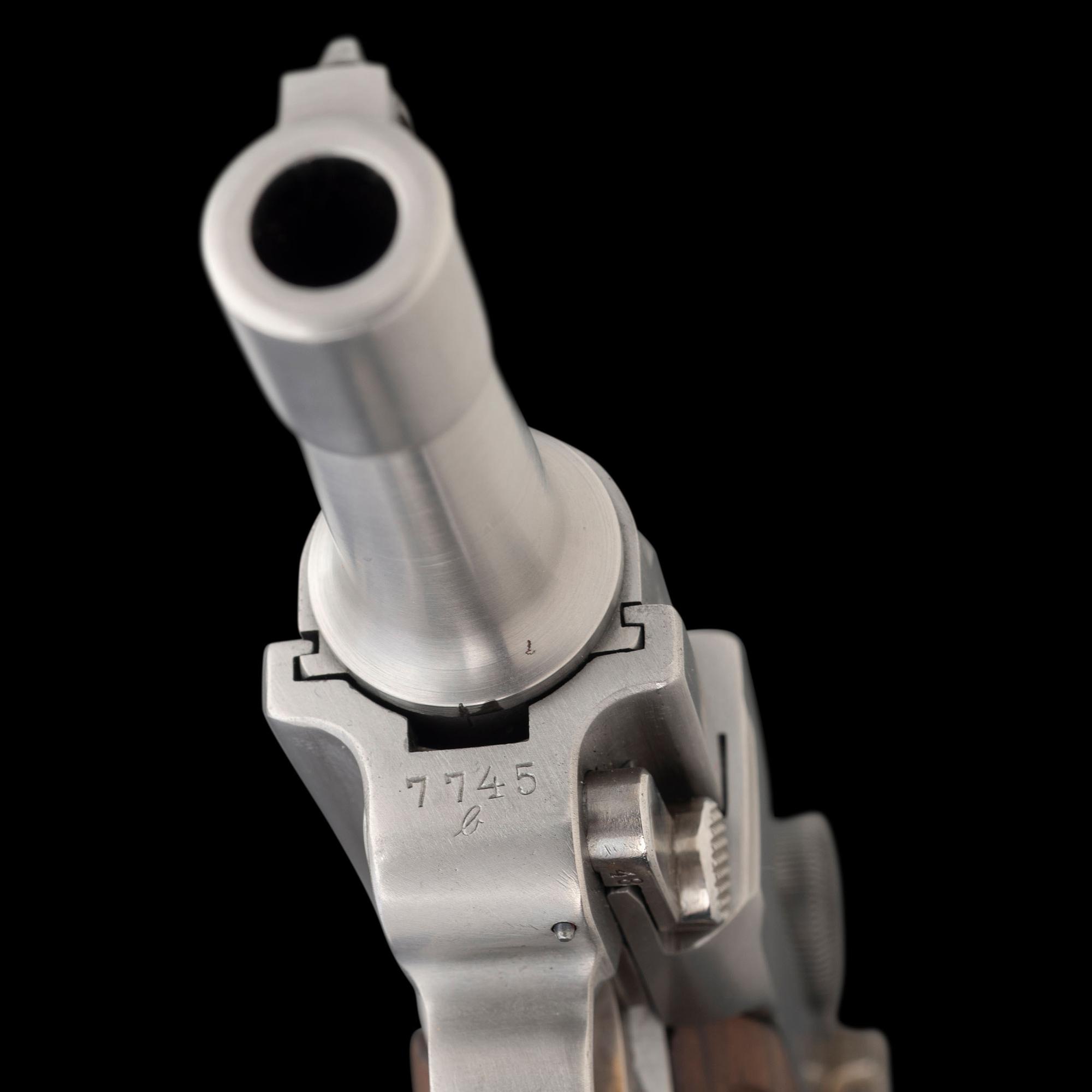 *Bright Finished John Martz Custom Baby Luger 9mm with Matching Stand