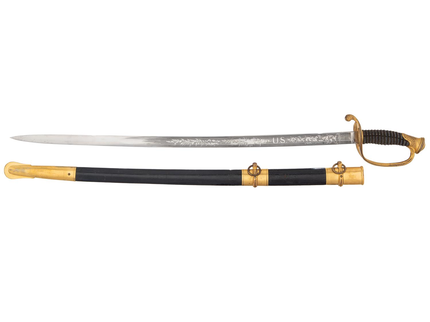 [CIVIL WAR]. Excellent US Model 1850 Foot Officer's sword. Manufactured by Ames, Chicopee, MA.