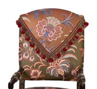A Set of Eight English Silk Upholstered Dining Chairs — EARLY 20TH CENTURY