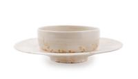 A Chinese Dingyao White Glazed Porcelain Cup and Stand