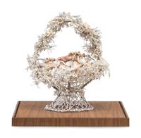 A Victorian Shellwork Basket of Flowers