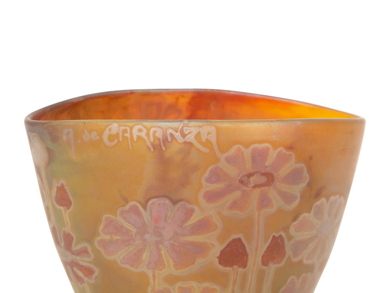 An Art Nouveau Cameo Glass Vase by Amadee de Caranza (1843-1914)