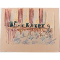 Joan Andrew, Washington Post and CNN Sketch Artist,Nine Original Sketches of Supreme Court Justices, 1981-1983