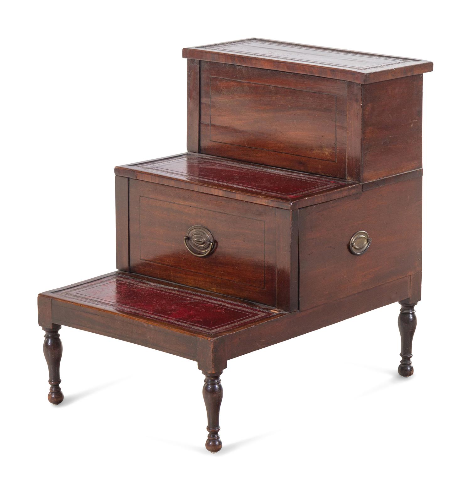 A Set of Regency Style Mahogany Bed Steps