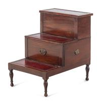 A Set of Regency Style Mahogany Bed Steps