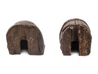 A Pair of Scottish Gothic Carved Oak Heads