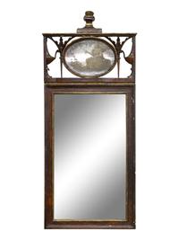 A North Italian Neoclassical Gilt Decorated and Grain-Painted Mirror