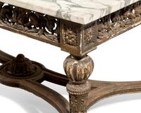 A Louis XVI Style Carved and Giltwood Center Table with Breccia Capraia Marble Top
