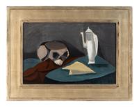 Tabletop Still Life with Skull, Pitcher, and Sheet