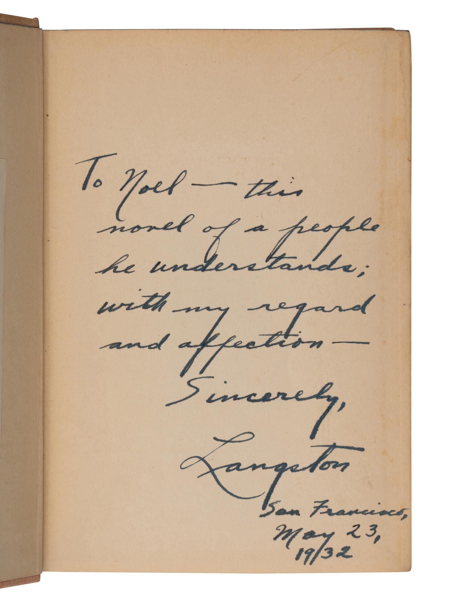HUGHES, Langston (1901-1967). Not Without Laughter . New York and London: Alfred A. Knopf, 1930.
