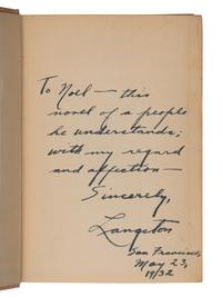 HUGHES, Langston (1901-1967). Not Without Laughter . New York and London: Alfred A. Knopf, 1930.