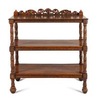 A Victorian Carved Oak Three-Tier Server