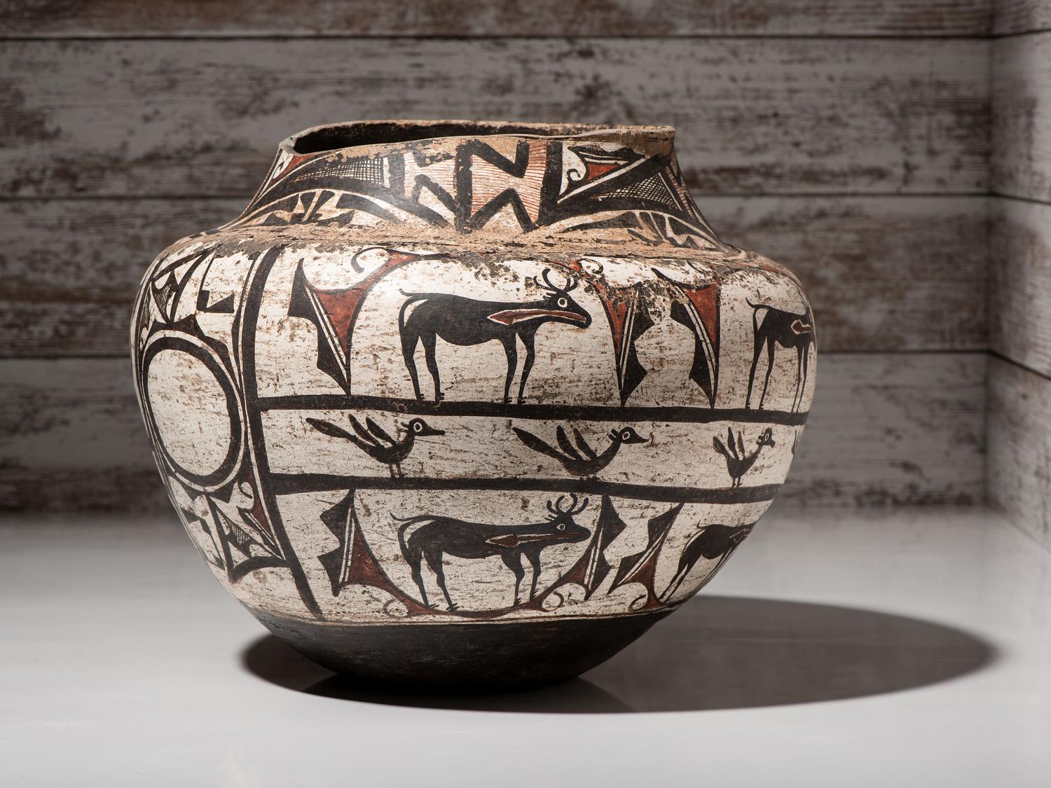 Zuni Polychrome Pottery Olla