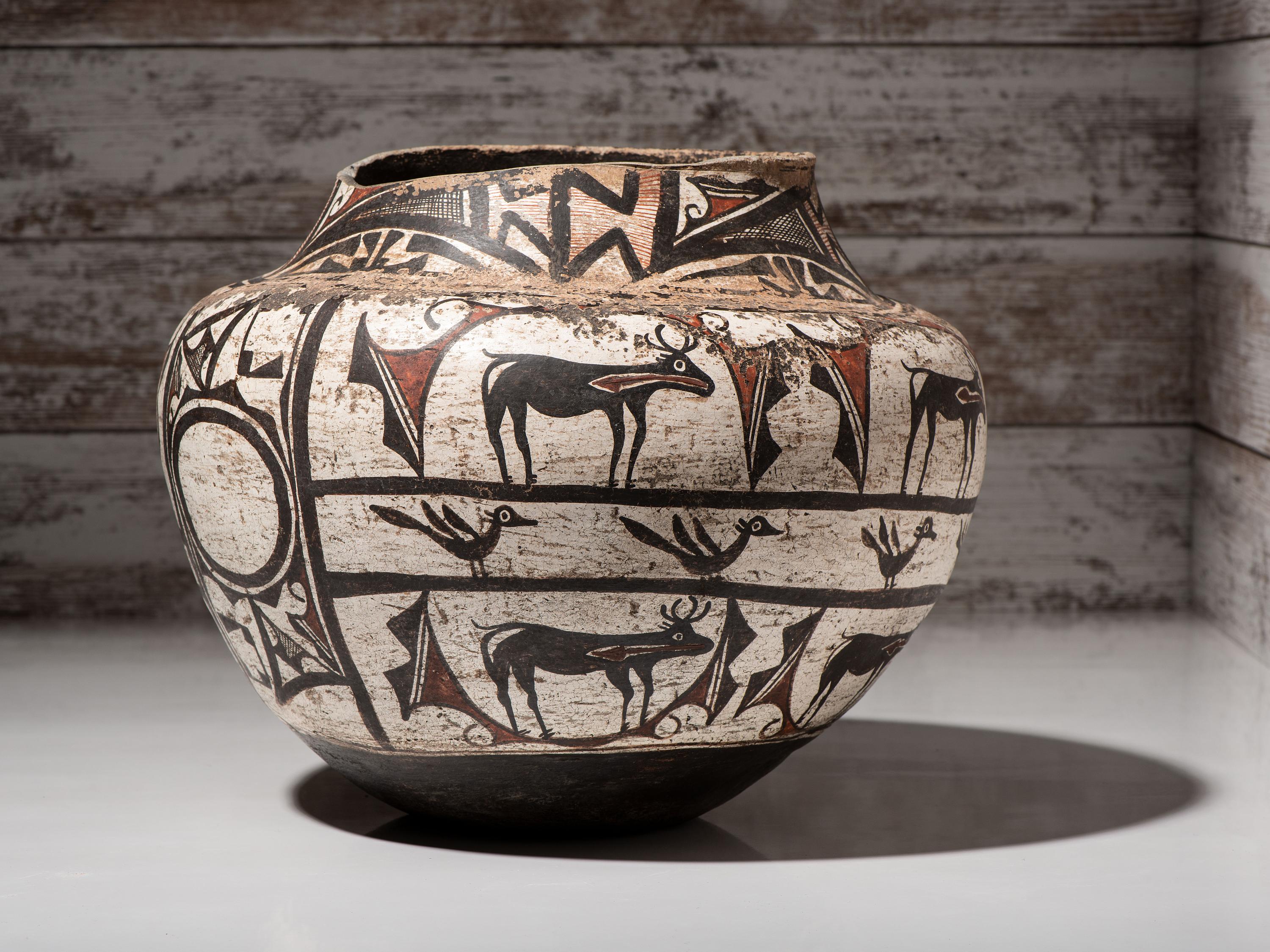 Zuni Polychrome Pottery Olla