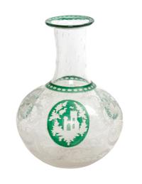 An Acid Cut Glass Vase Height 6 1/2 inches.