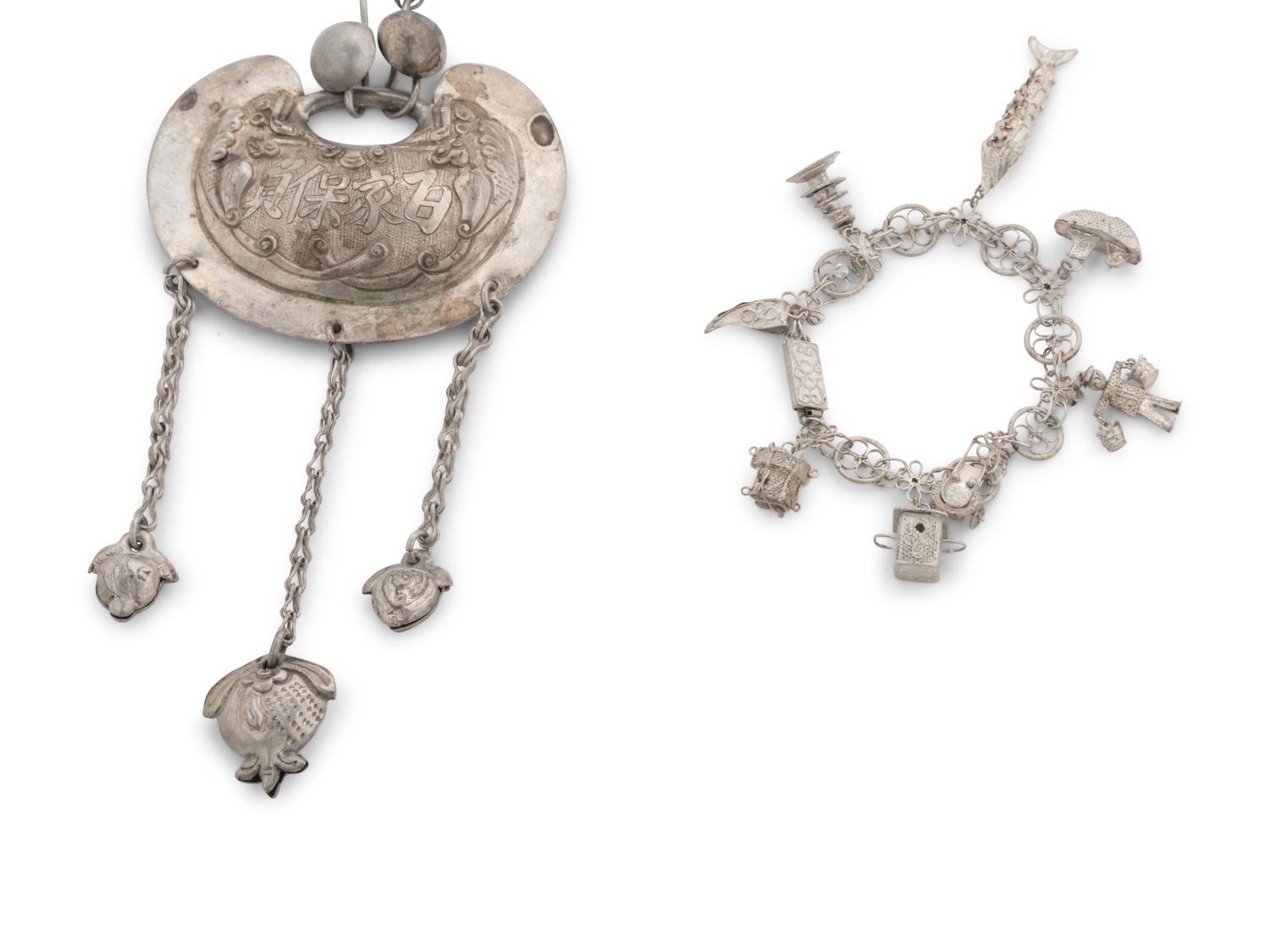 Six Chinese Silver Jewelry