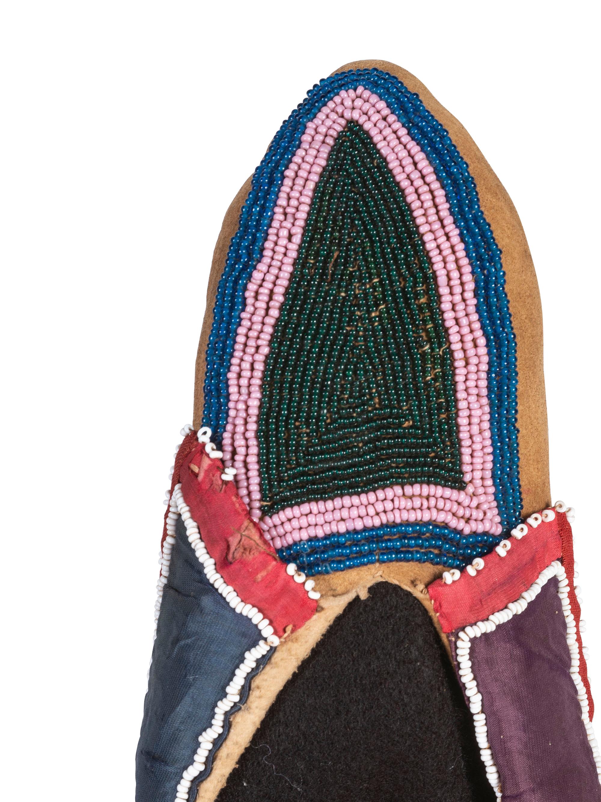 Delaware Beaded Hide Moccasins