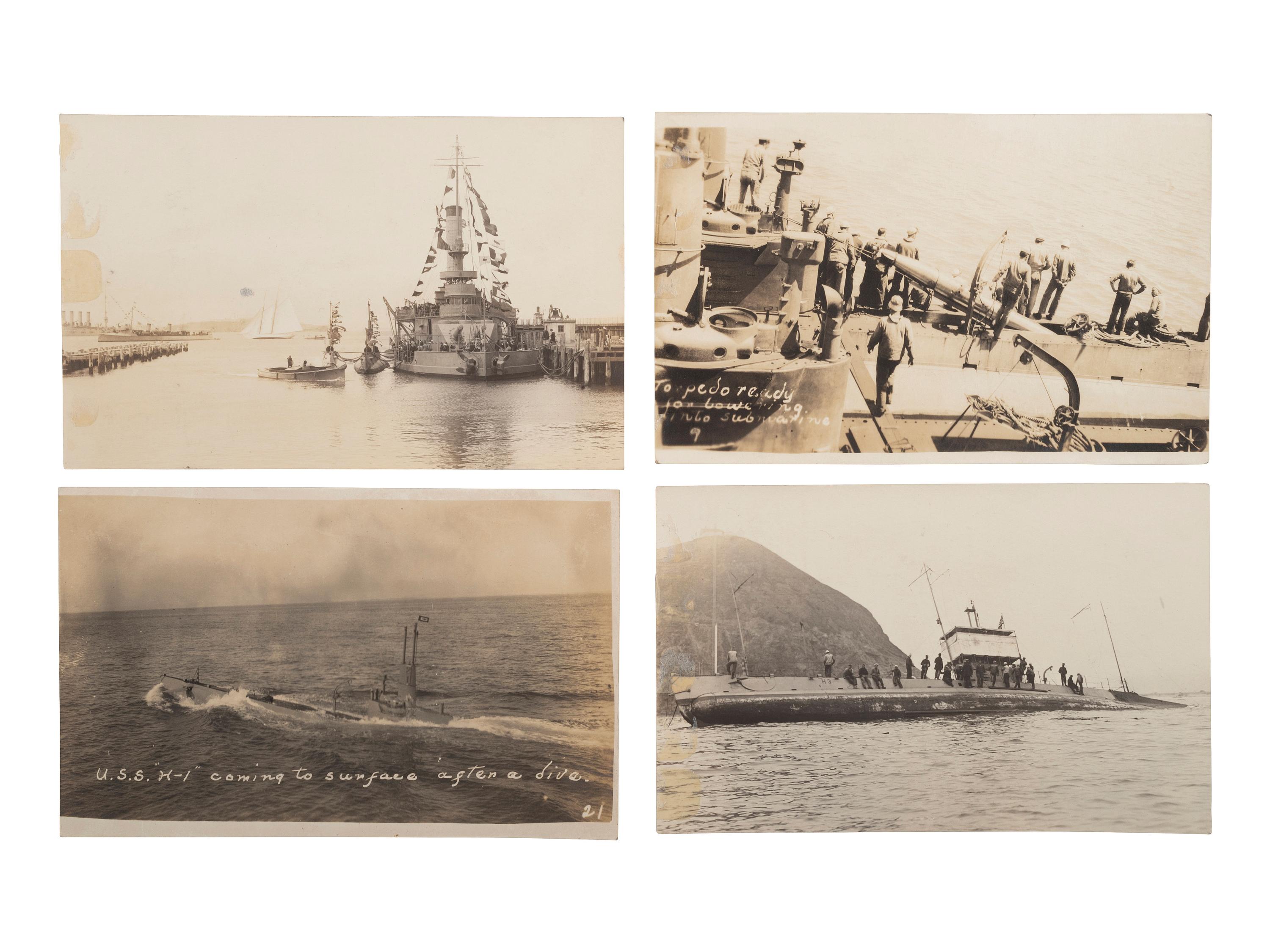 [MILITARIA]. A group of approx. 49 RPPCs of naval, army, and other military-related views.