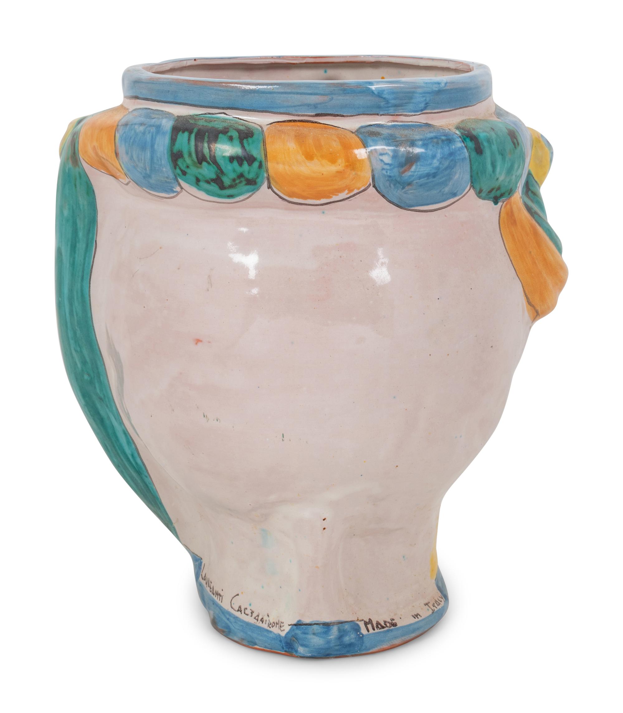 An Italian Faience Figural Vase