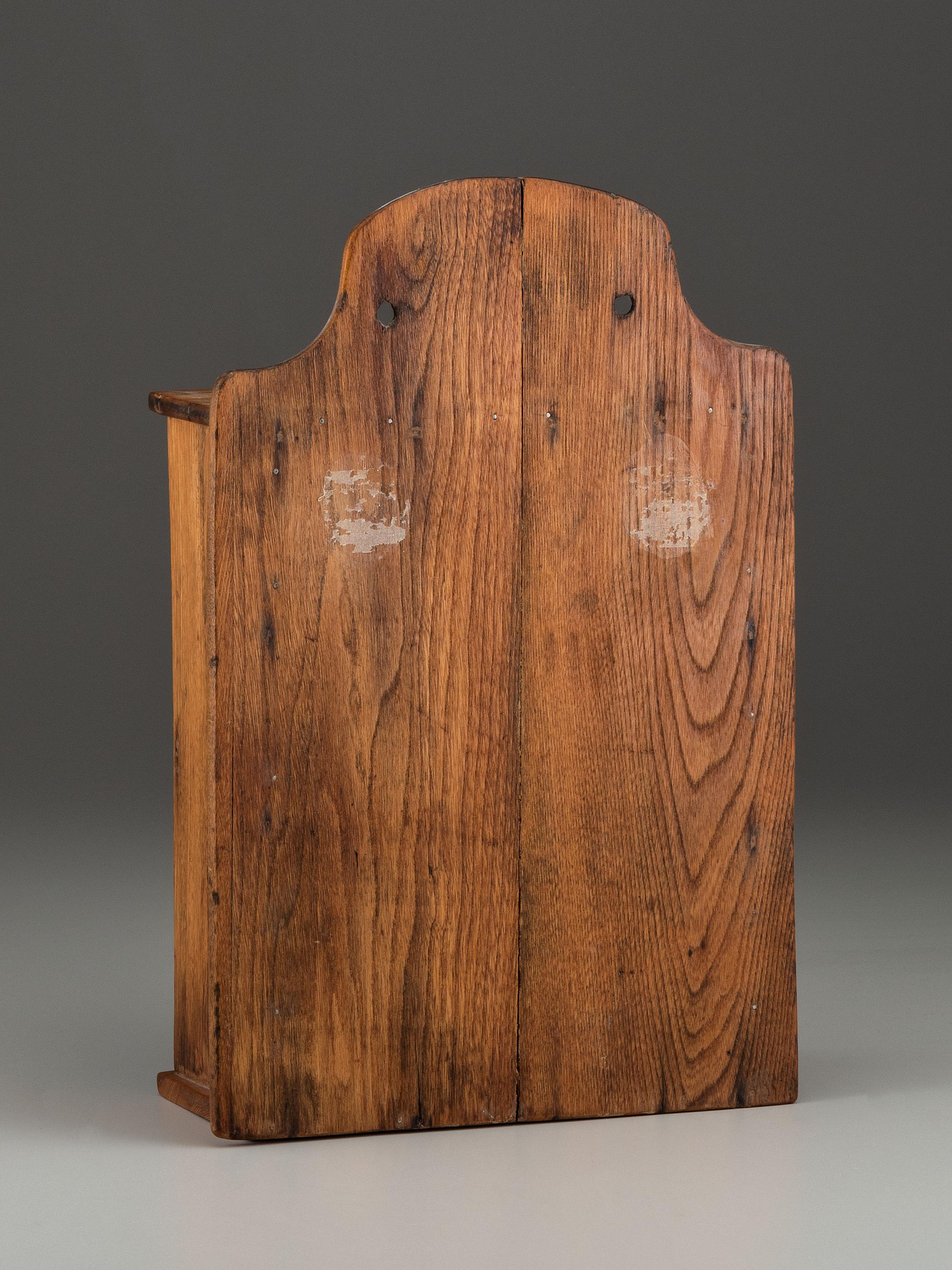 A Country Carved Pine Hanging Spice Cabinet