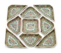 A Chinese Export Rose Medallion Sweetmeat Set