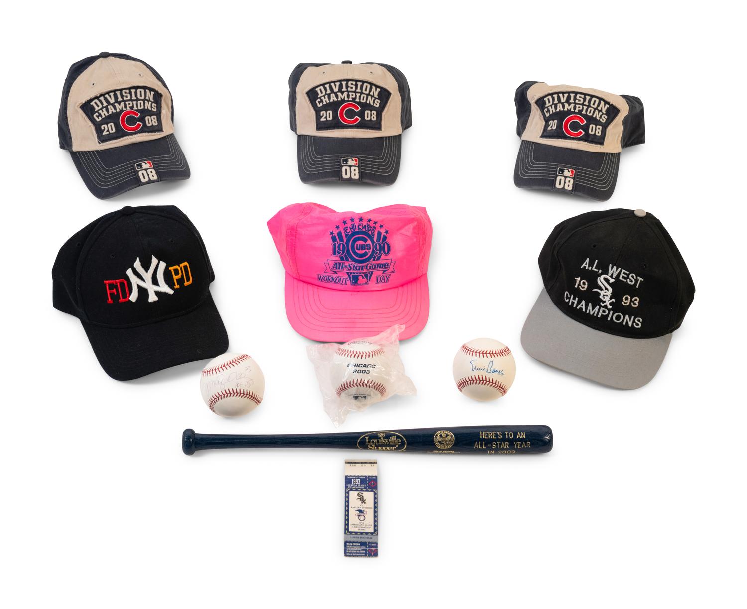 (Sports) A group of baseball memorabilia, comprising:
