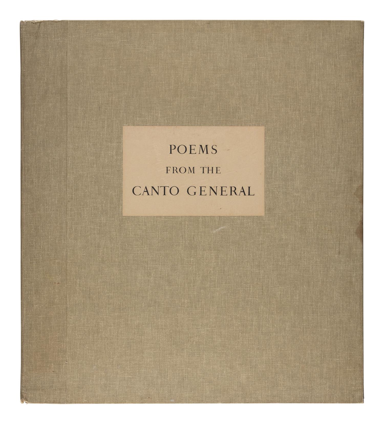 SIQUEIROS, David Alfaro Siqueiros (Mexican, 1896-1974), lllustrator, and Pablo NERUDA (Chilean, 1904-1973). Poems From the Canto General . New York: Racolin Press, 1968.