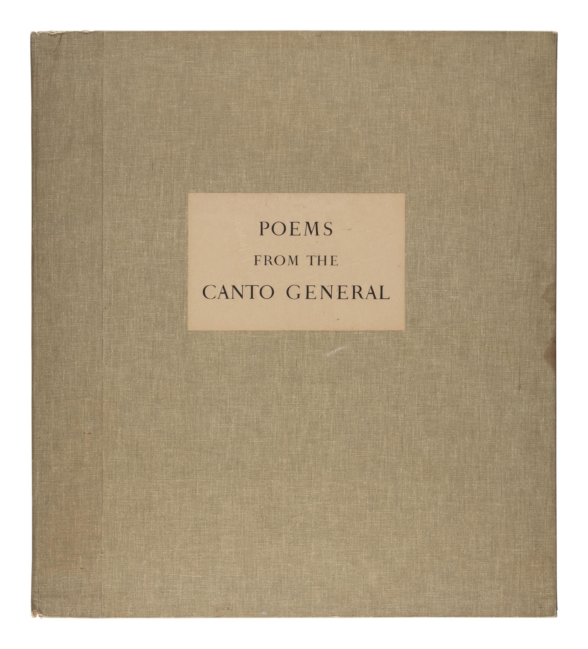 SIQUEIROS, David Alfaro Siqueiros (Mexican, 1896-1974), lllustrator, and Pablo NERUDA (Chilean, 1904-1973). Poems From the Canto General . New York: Racolin Press, 1968.