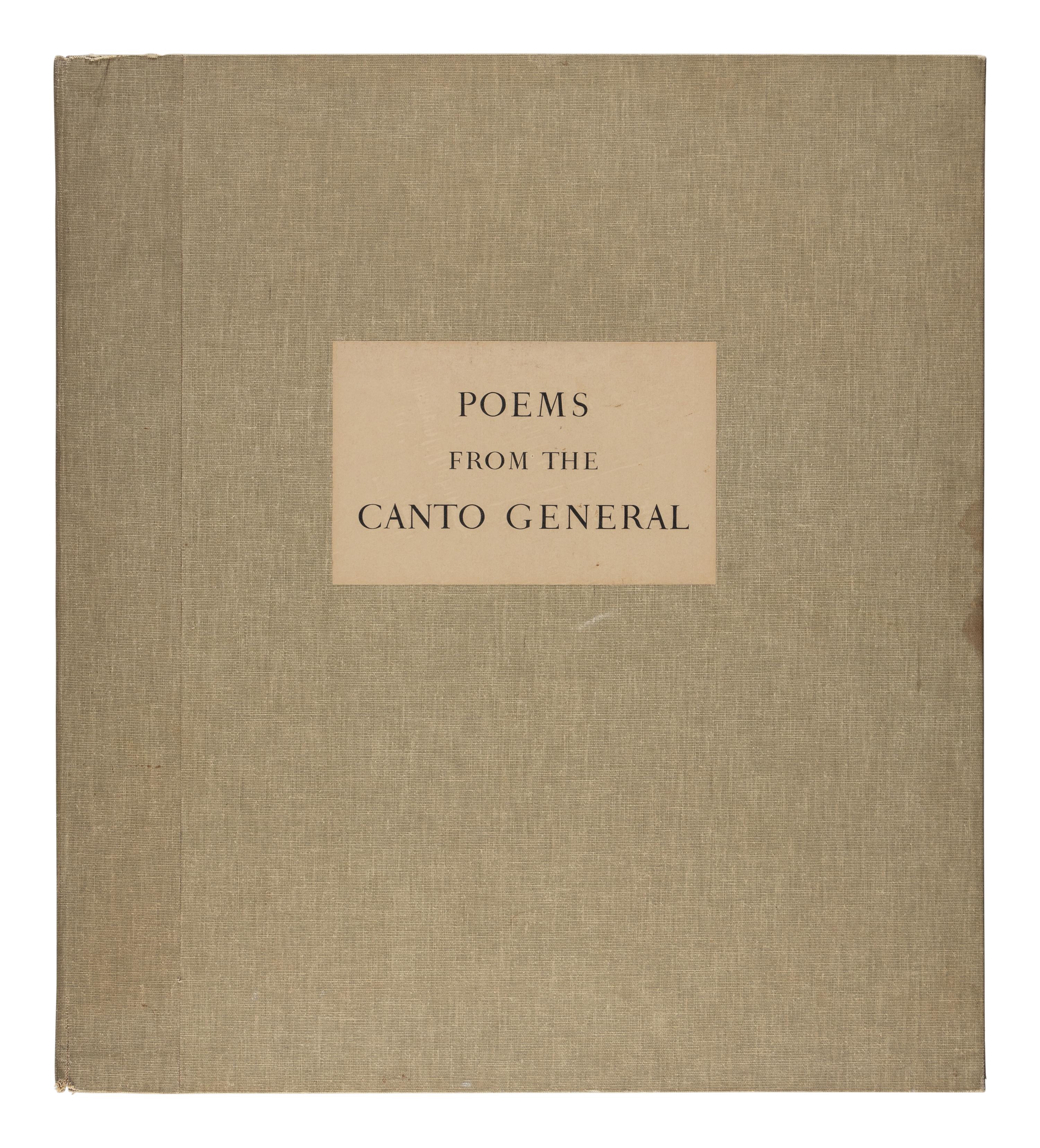 SIQUEIROS, David Alfaro Siqueiros (Mexican, 1896-1974), lllustrator, and Pablo NERUDA (Chilean, 1904-1973). Poems From the Canto General . New York: Racolin Press, 1968.