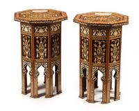 A Pair of Moorish Style Marquetry Tables