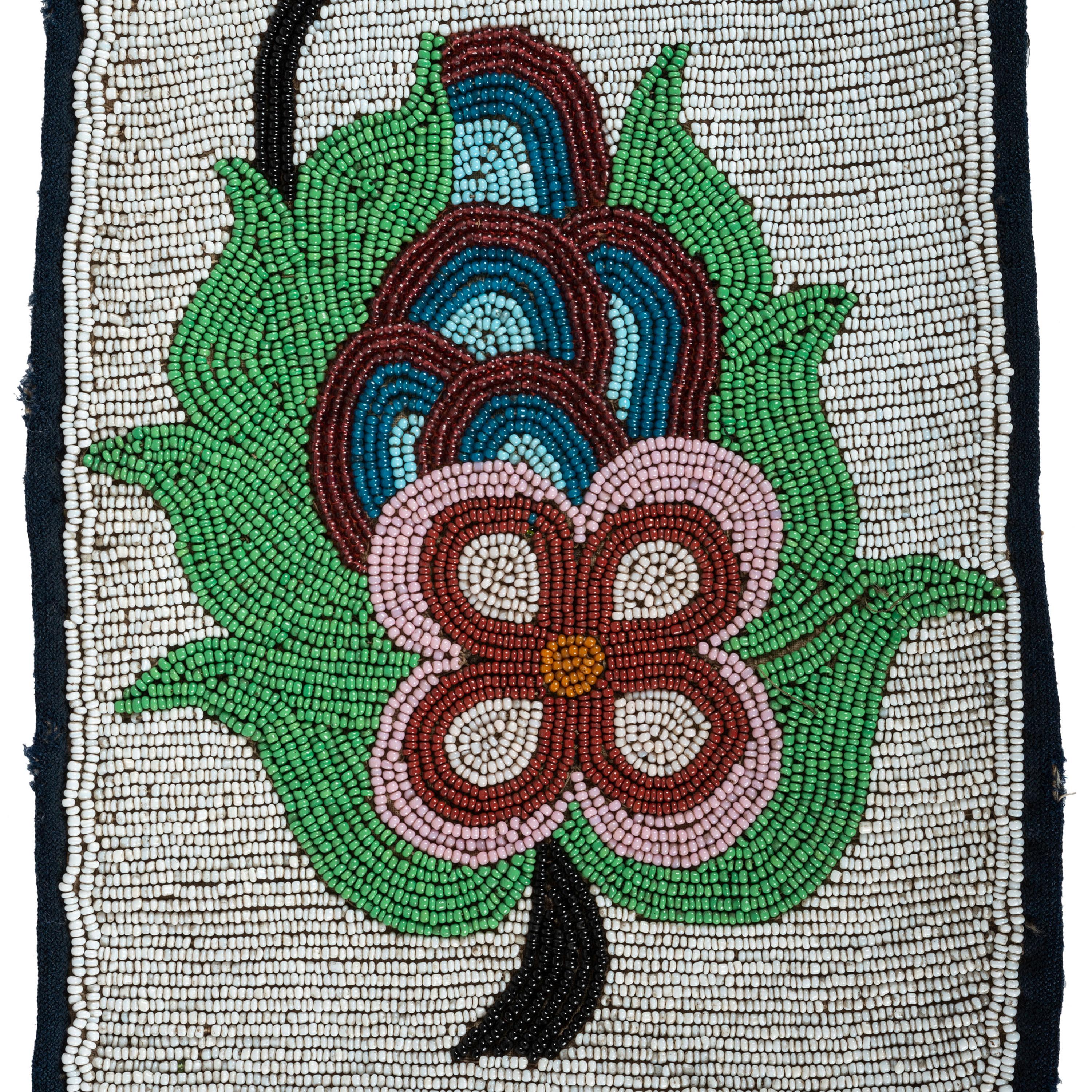 Anishinaabe Pictorial Beaded Bandolier Bag, Fourth of July