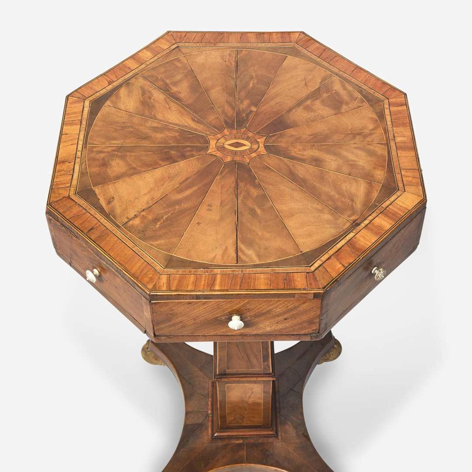 A Regency octagonal inlaid mahogany and satinwood occasional table circa 1810