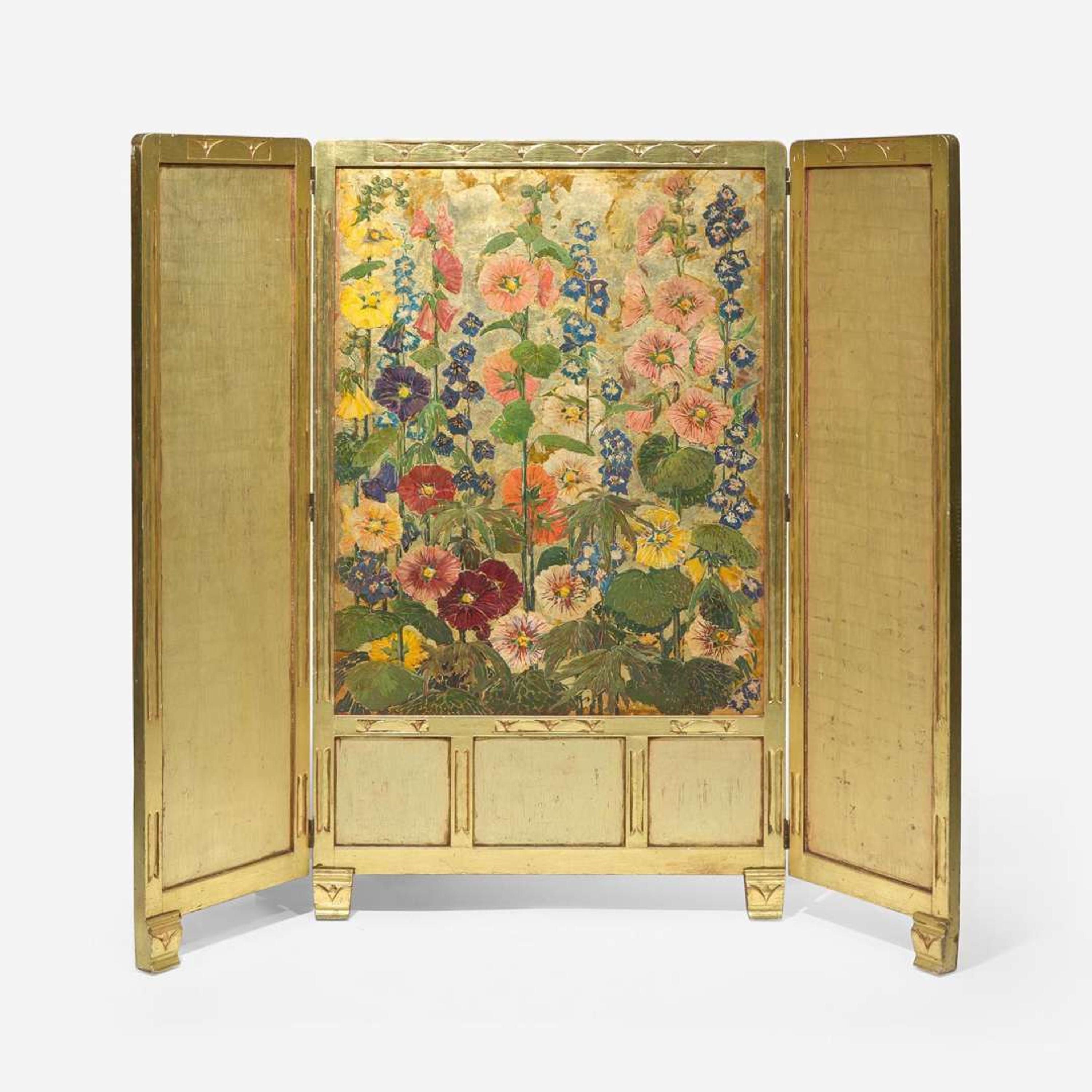 Mary Elizabeth Price (American, 1877–1965) Hollyhock and Delphinium Screen